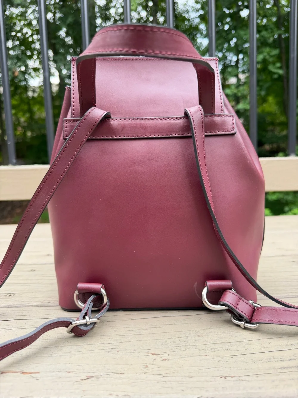 Stella Dutti Burgundy Drawstring Backpack Bag